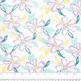 Cotton Lycra Knit Print - IMA-GINE F21 - Clematis - White / Purple