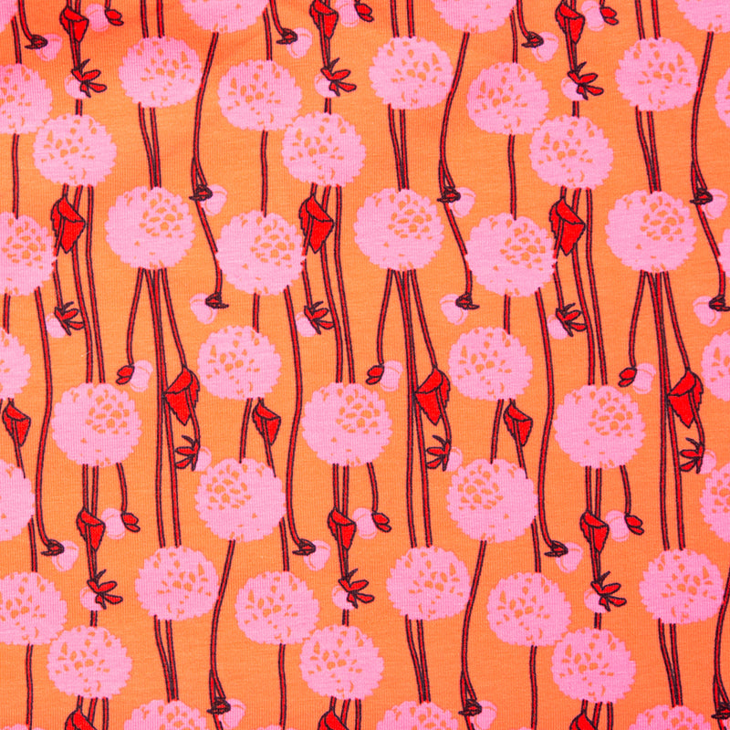 Cotton Lycra Knit Print - IMA-GINE F21 - Dandelion - Orange