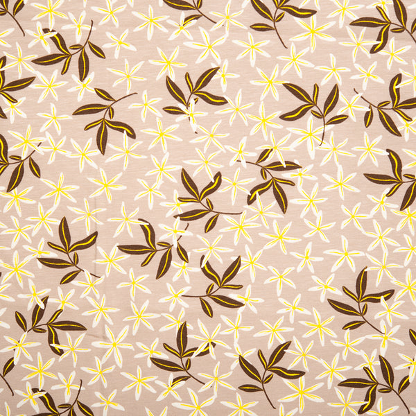 Cotton Lycra Knit Print - IMA-GINE F21 - Flowers - Brown
