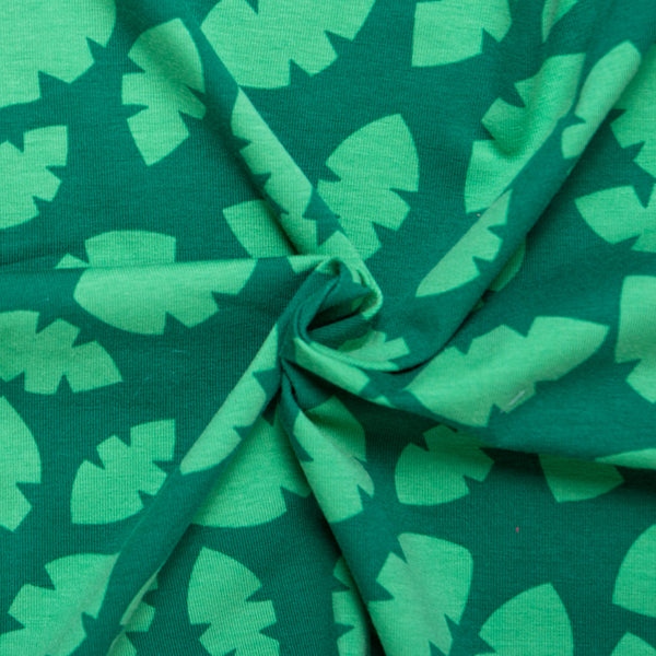 Cotton Lycra Knit Print - IMA-GINE F21 - Tropical leafs - Green