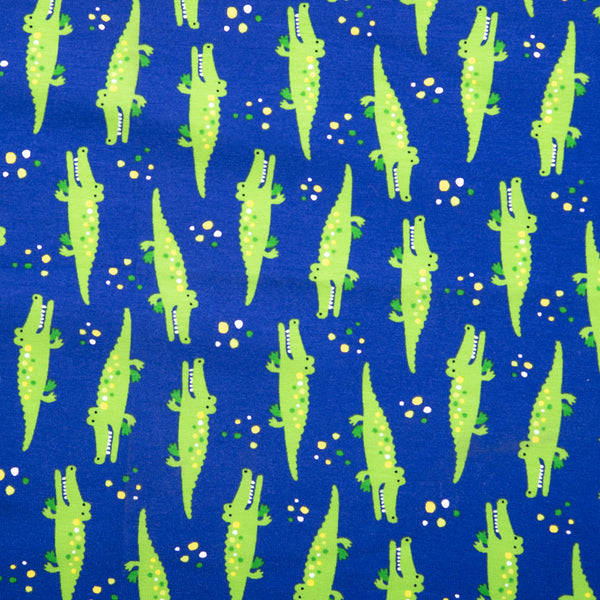 Cotton Lycra Knit Print - IMA-GINE F21 - Crocodile - Blue