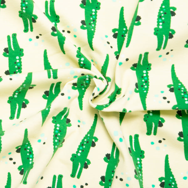 Cotton Lycra Knit Print - IMA-GINE F21 - Crocodile - Beige