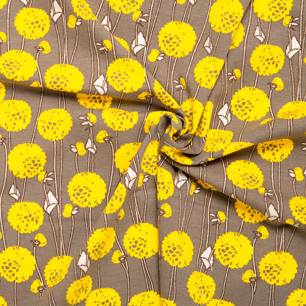 Cotton Lycra Knit Print - IMA-GINE F21 - Dandelion - Brown