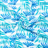 Cotton Lycra Knit Print - IMA-GINE F21 - Daisy stripe - Blue