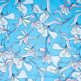 Cotton Lycra Knit Print - IMA-GINE F21 - Lily - Sky blue