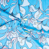 Cotton Lycra Knit Print - IMA-GINE F21 - Lily - Sky blue