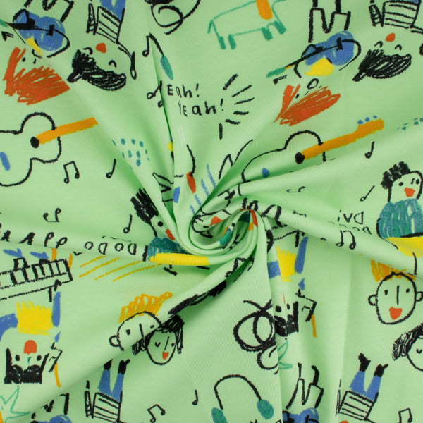 Cotton Lycra Knit Print - IMA-GINE F21 - Music - Mint