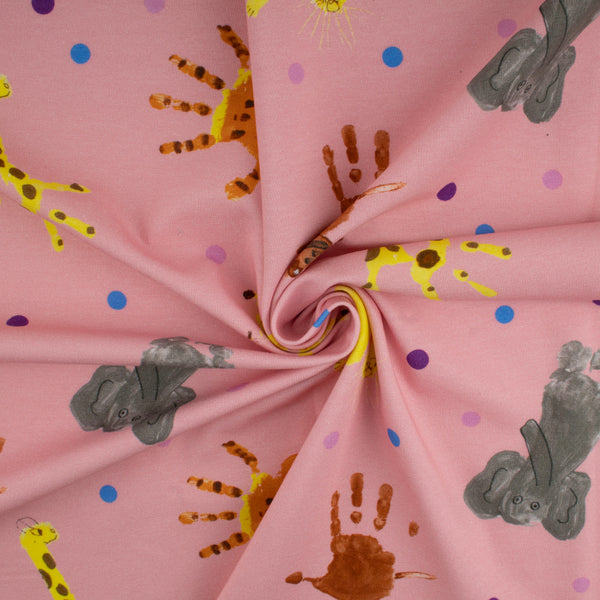 Cotton Lycra Knit Print - IMA-GINE F21 - Finger print - Pink