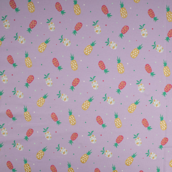 Cotton Lycra Knit Print - IMA-GINE F21 - Pineapple - Lilac