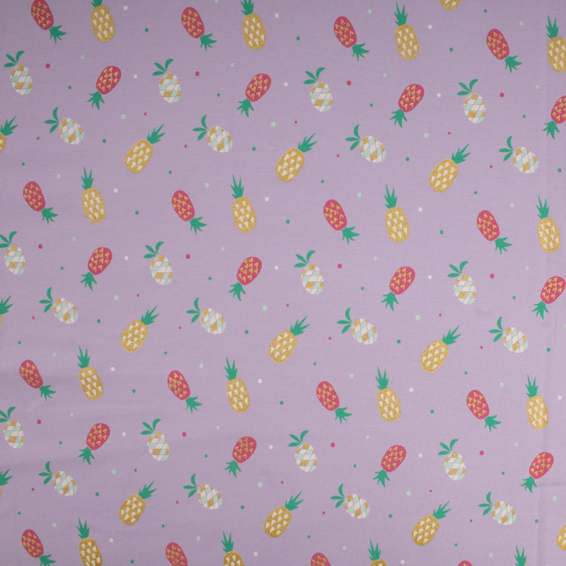 Cotton Lycra Knit Print - IMA-GINE F21 - Pineapple - Lilac