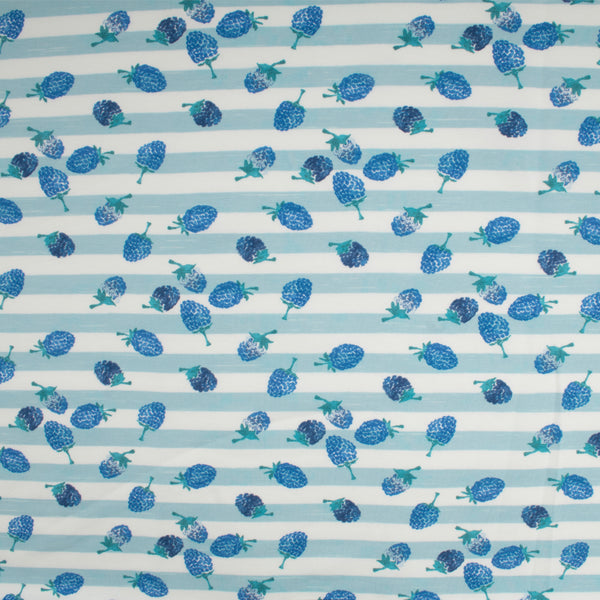Cotton Lycra Knit Print - IMA-GINE F21 - Strawberry - Blue