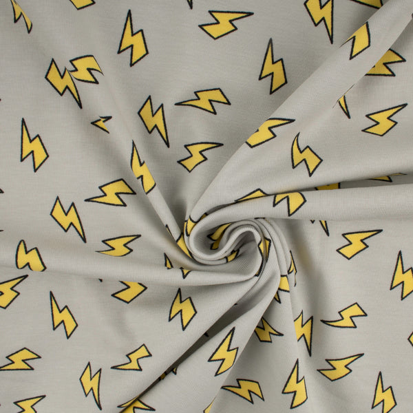Cotton Lycra Knit Print - IMA-GINE F21 - Lightning - Grey