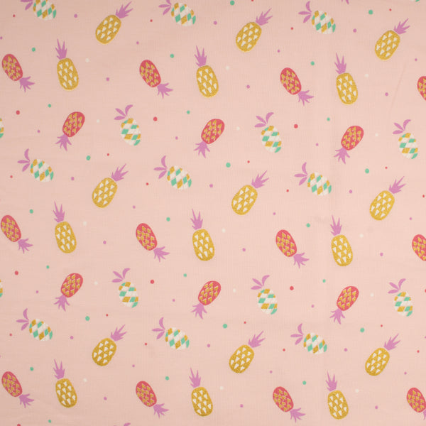Cotton Lycra Knit Print - IMA-GINE F21 - Pineapple - Peach