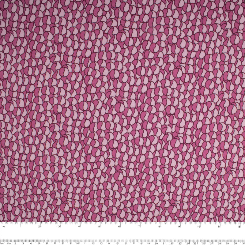 Cotton Lycra Knit Print - IMA-GINE F21 - Ying yang - Rapsberry