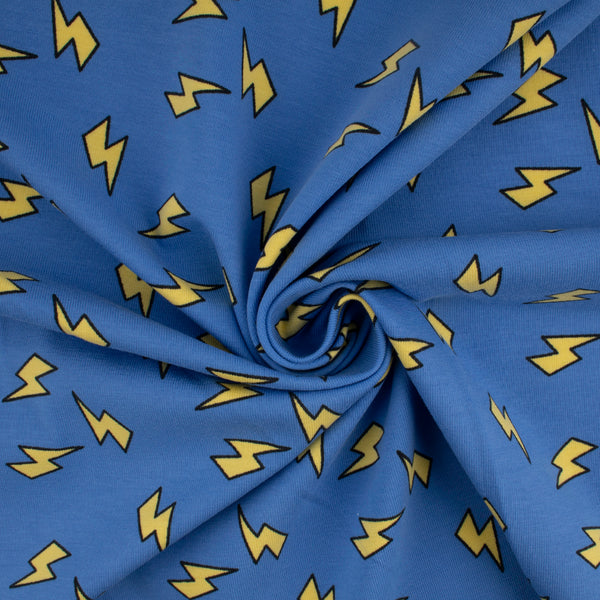Cotton Lycra Knit Print - IMA-GINE F21 - Ligthning - Blue