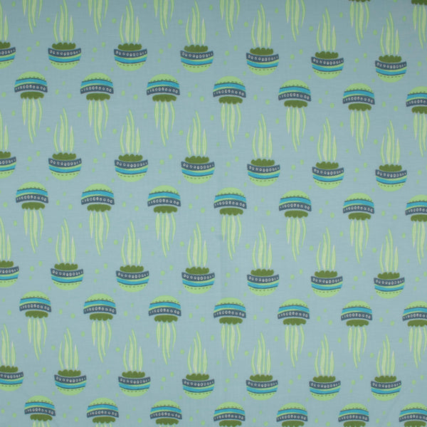 Cotton Lycra Knit Print - IMA-GINE F21 - Jellyfish - Blue