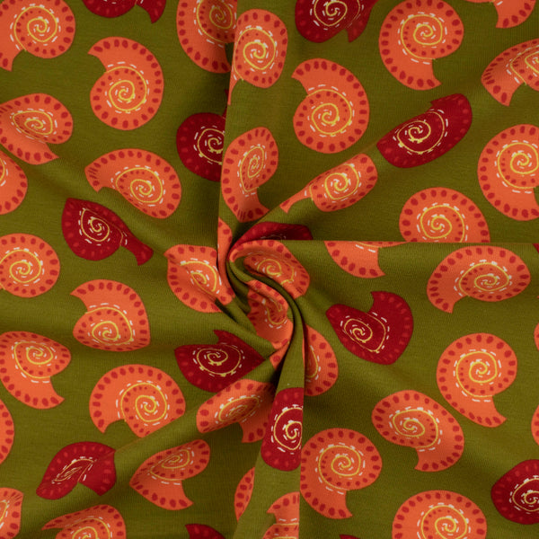 Cotton Lycra Knit Print - IMA-GINE F21 - Eggshell - Green