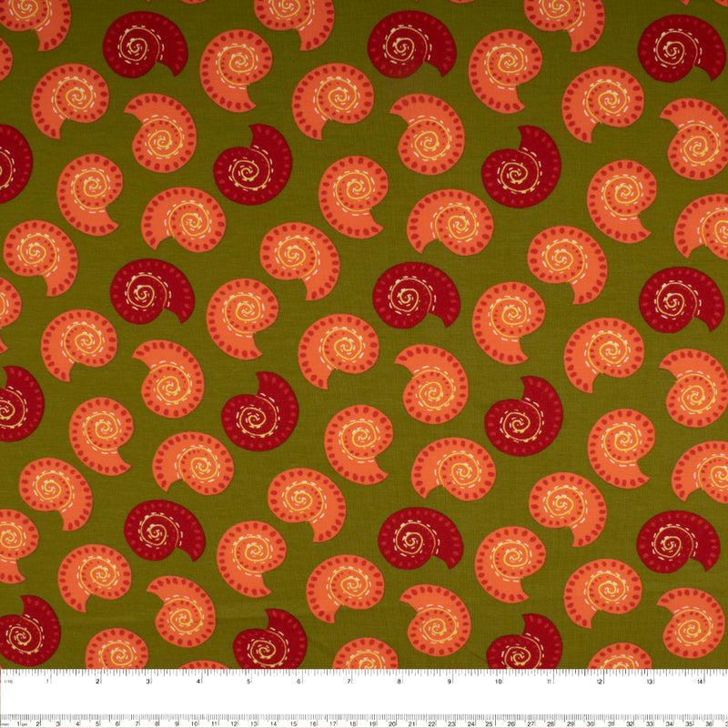 Cotton Lycra Knit Print - IMA-GINE F21 - Eggshell - Green