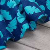 Cotton Lycra Knit Print - IMA-GINE F21 - Leafs - Royal blue