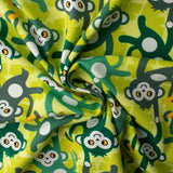 Cotton Lycra Knit Print - IMA-GINE F21 - Monkeys - Green