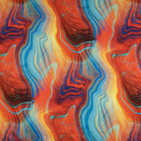 Brushed Printed Knit - DIGITAL - Abstract - Red / Blue