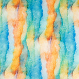 Brushed Printed Knit - DIGITAL - Abstract - Orange / Blue