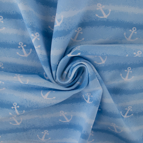 Printed French Terry - IMA-GINE F22 - Anchor - Blue