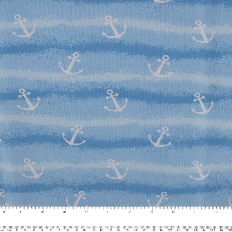 Printed French Terry - IMA-GINE F22 - Anchor - Blue