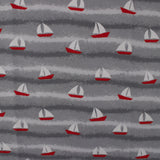 Printed French Terry - IMA-GINE F22 - Sailboat - Grey