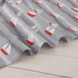 Printed French Terry - IMA-GINE F22 - Sailboat - Grey