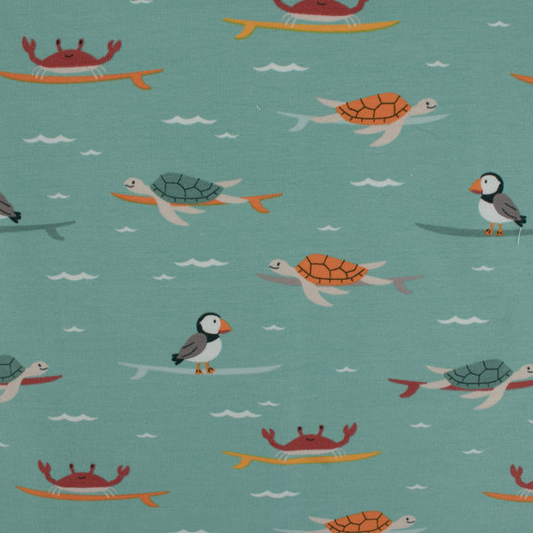 Printed French Terry - IMA-GINE F22 - Turtles - Green