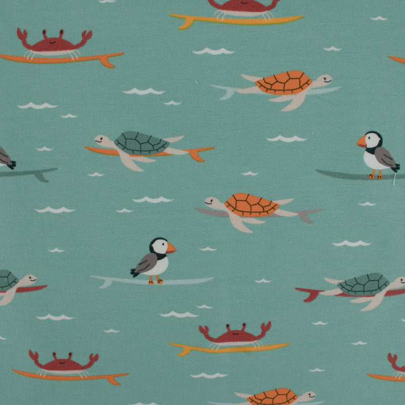 Printed French Terry - IMA-GINE F22 - Turtles - Green