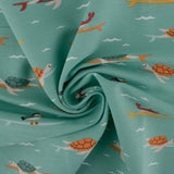 Printed French Terry - IMA-GINE F22 - Turtles - Green