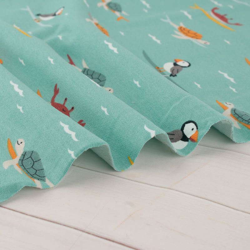 Printed French Terry - IMA-GINE F22 - Turtles - Green