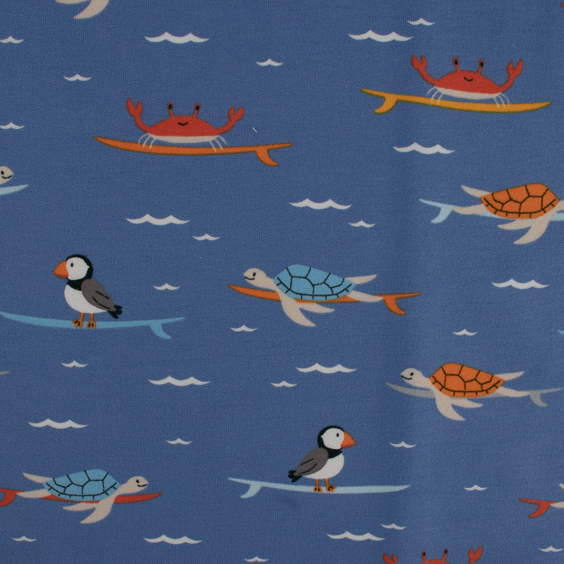 Printed French Terry - IMA-GINE F22 - Turtles - Blue