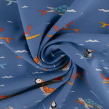 Printed French Terry - IMA-GINE F22 - Turtles - Blue