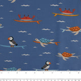 Printed French Terry - IMA-GINE F22 - Turtles - Blue