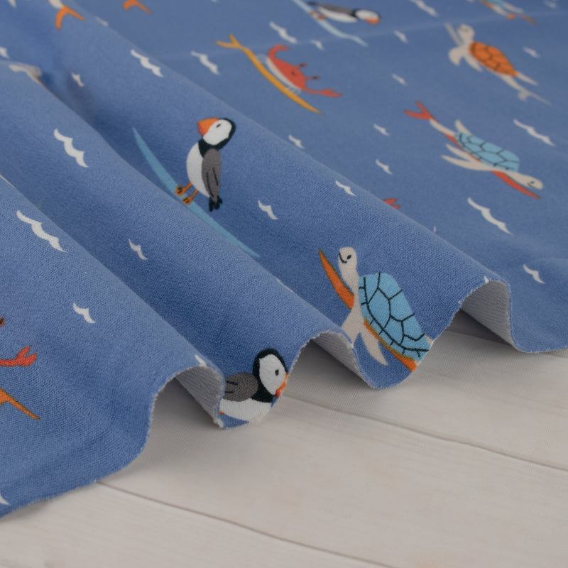 Printed French Terry - IMA-GINE F22 - Turtles - Blue