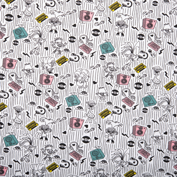 Printed knit - IMA-GINE F22 - Trolls - White / Pink