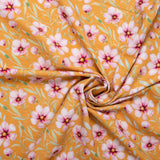 ORGANIC Cotton Lycra Printed Knit - Clematis - Nutmeg