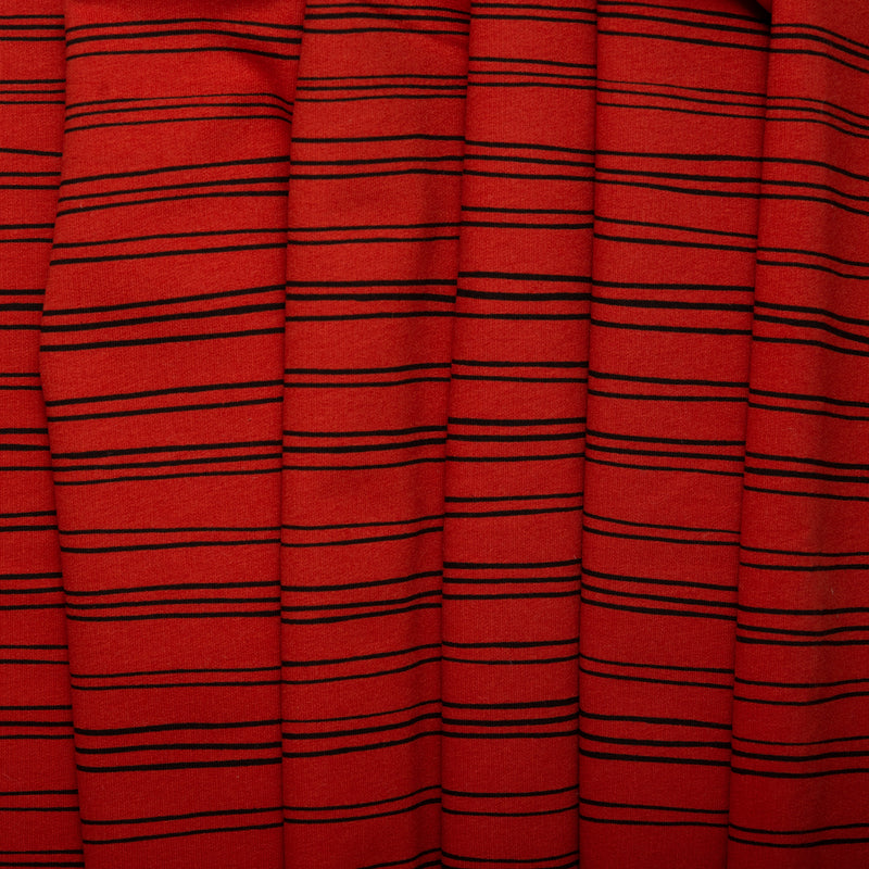 ORGANIC Printed Sweatshirt Fleece - GOTS - Stripes - Copper