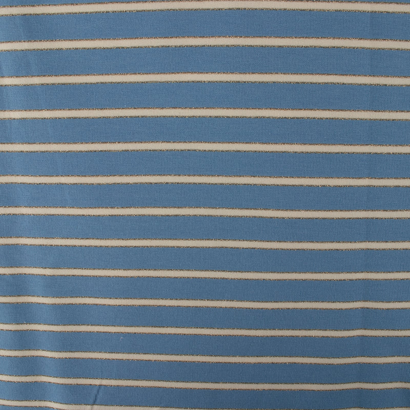 Printed Sweatshirt Fleece - FANTASMIC - Stripes - Blue