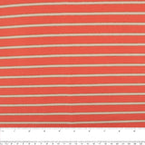 Printed Sweatshirt Fleece - FANTASMIC - Stripes - Coral