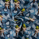Molleton à  survêtement imprimé - <FANTASMIC> - Camouflage Shrek - Bleu