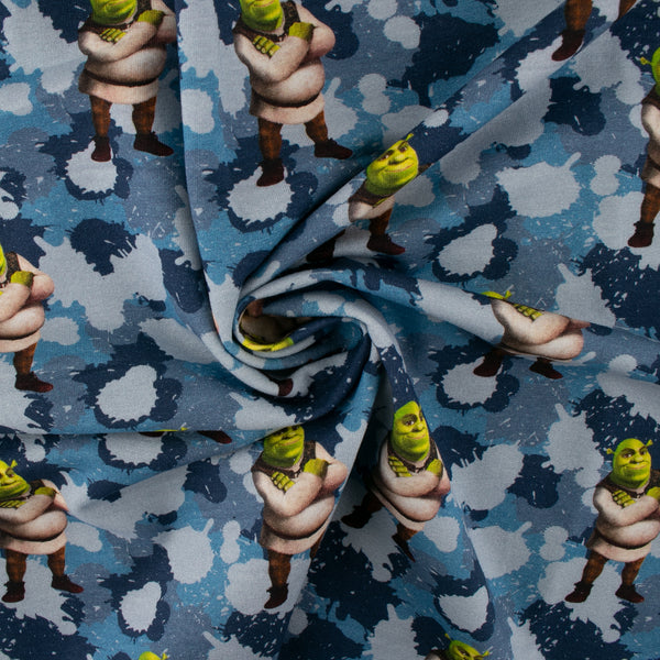Molleton à  survêtement imprimé - <FANTASMIC> - Camouflage Shrek - Bleu