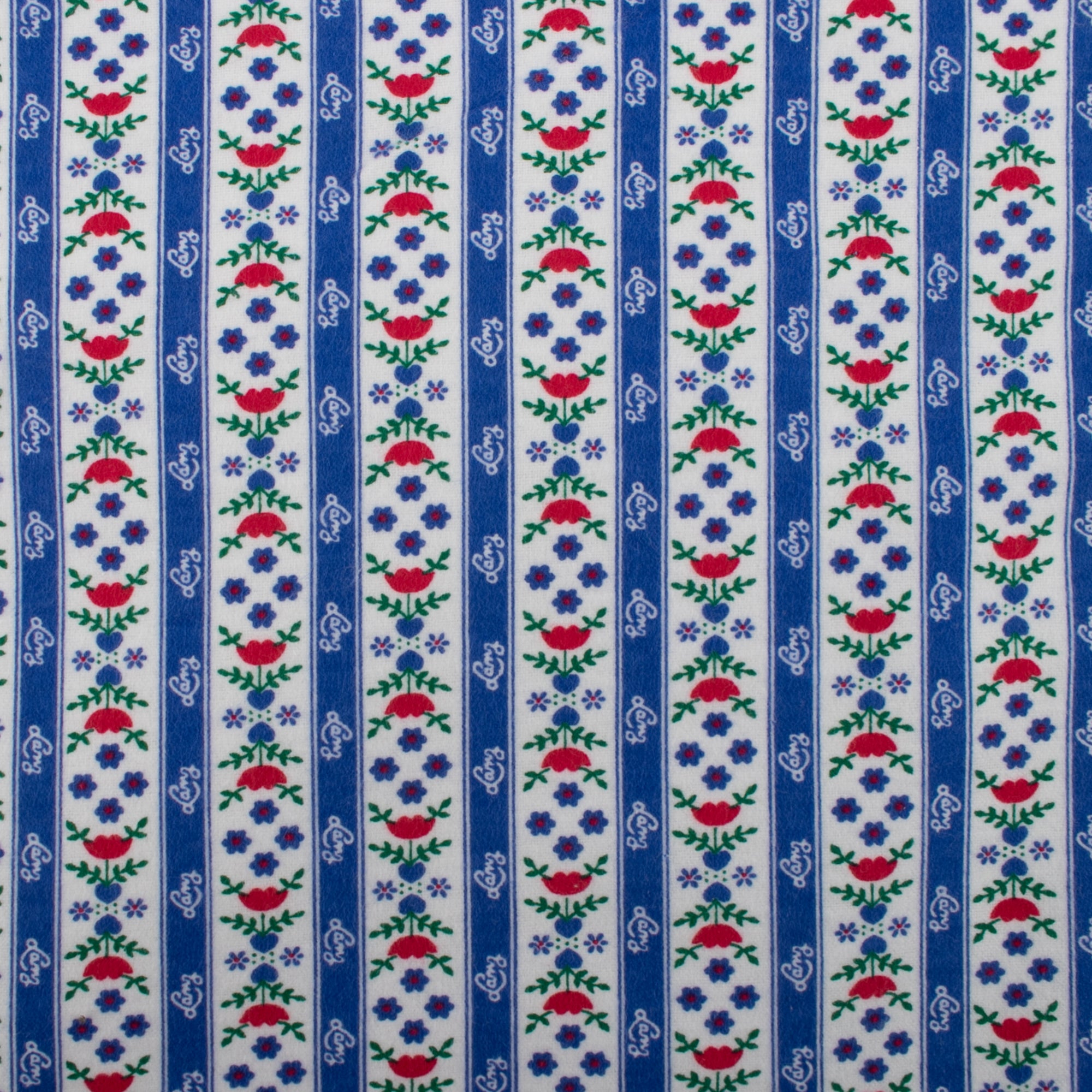 CHELSEA Flannelette Print Stripes / Tulips Blue Fabricville