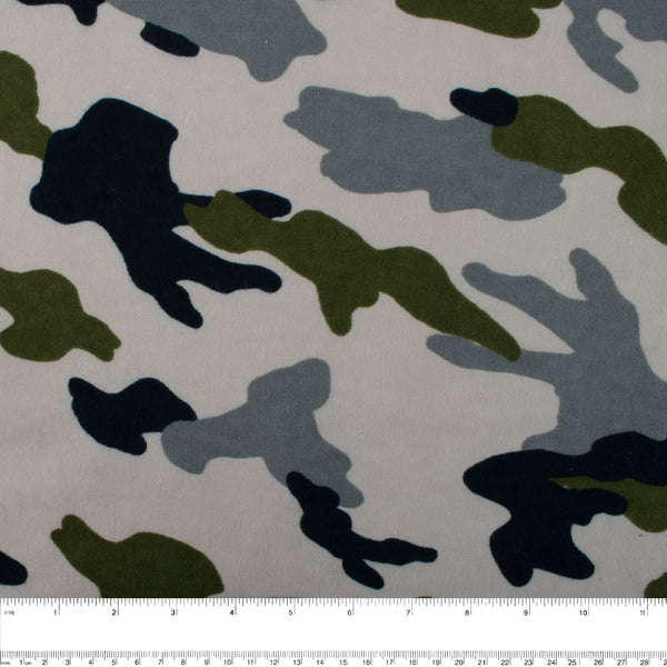 Flanellette Imprimée CHELSEA - Camouflage - Gris