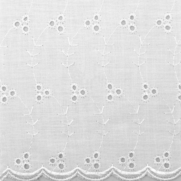 Bordure de broderie anglaise - Blanc