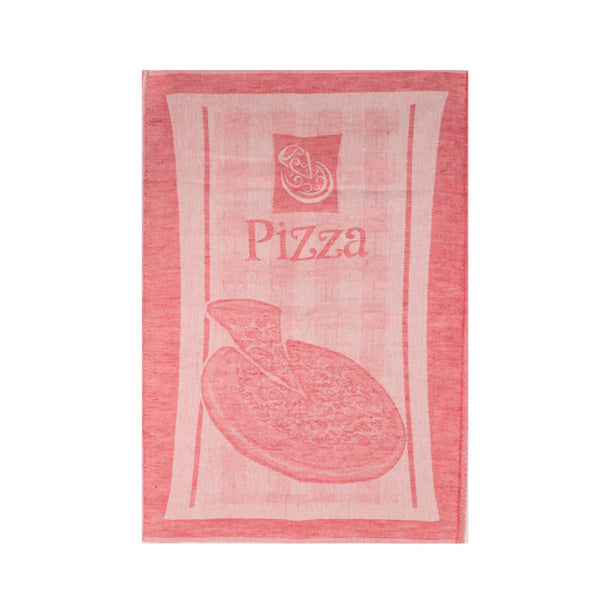 Tea Towelling - JACQUARD - Pizza  panel 21" x 26" (75cm X 53cm)  - Pink