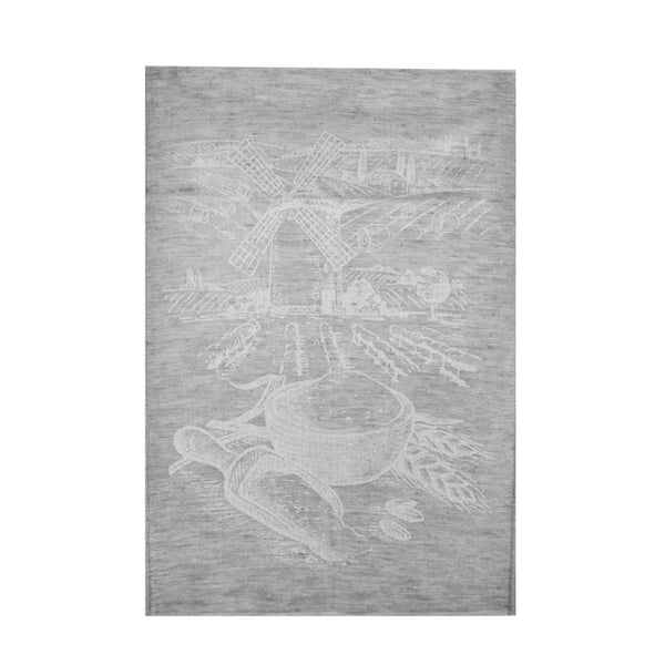 Tea Towelling - JACQUARD - Mill panel 21" x 26" (75cm X 53cm) - Grey